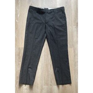 Saks Fifth Avenue Dress Pants Mens 38 Charcoal 100% Wool Modern